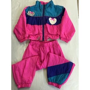 Vintage 1980s Toddler Windbreaker Track Suit By Weather Tamer Size 3
